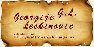Georgije Leškinović vizit kartica